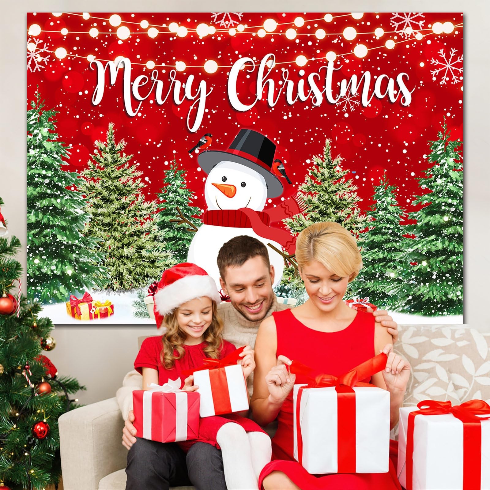 Christmas Backdrop Banner for Photography Studio Props Holiday Party Decor