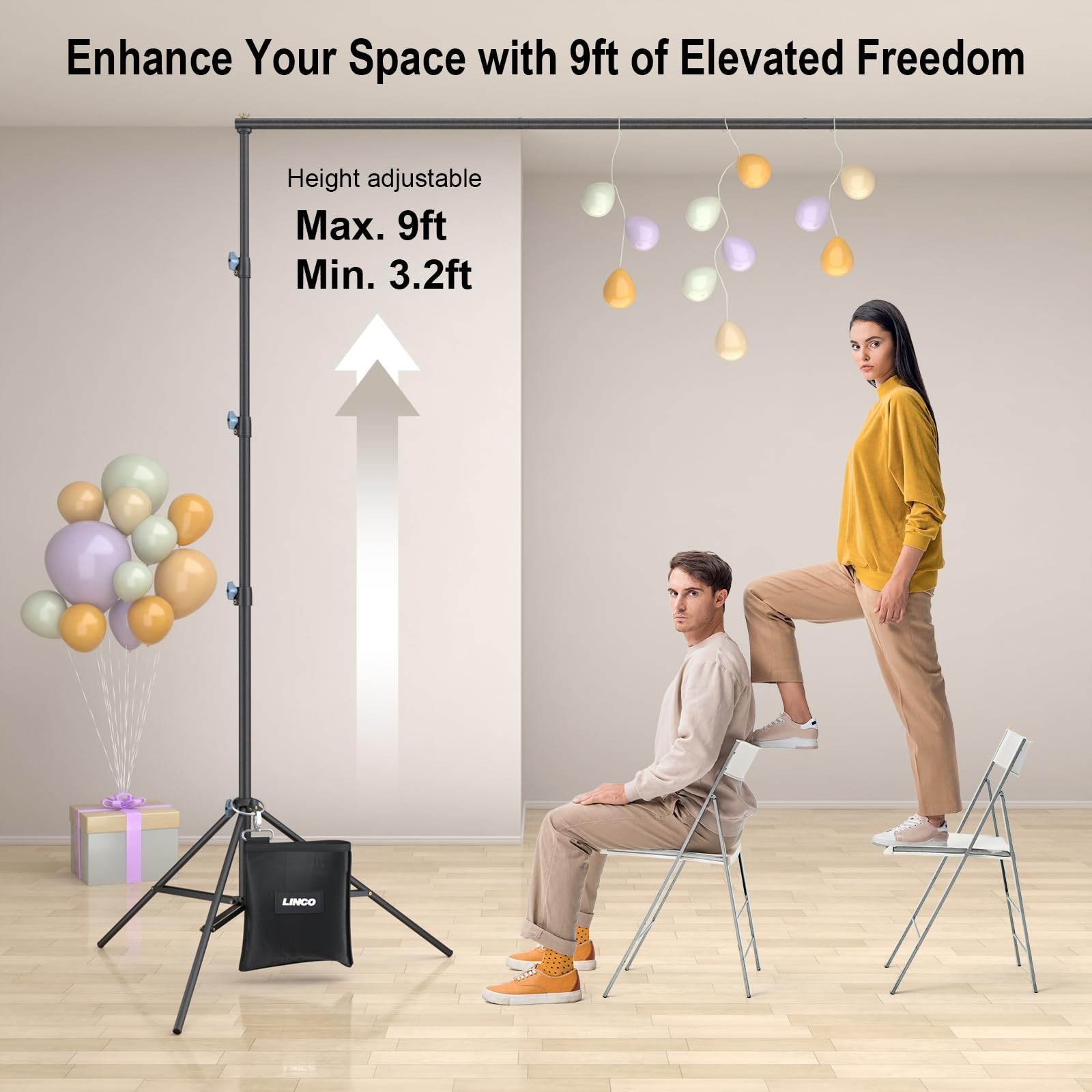 LINCO Lincostore 9×10 ft Photography Photo Backdrop Stand Background Support Sys