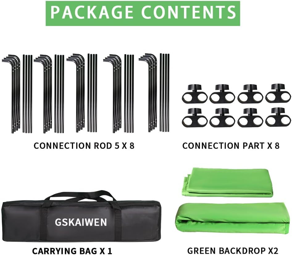 Professional 7.87Ftx16.4Ft Portable Large Chromakey Green Screen Wide Backdrop K