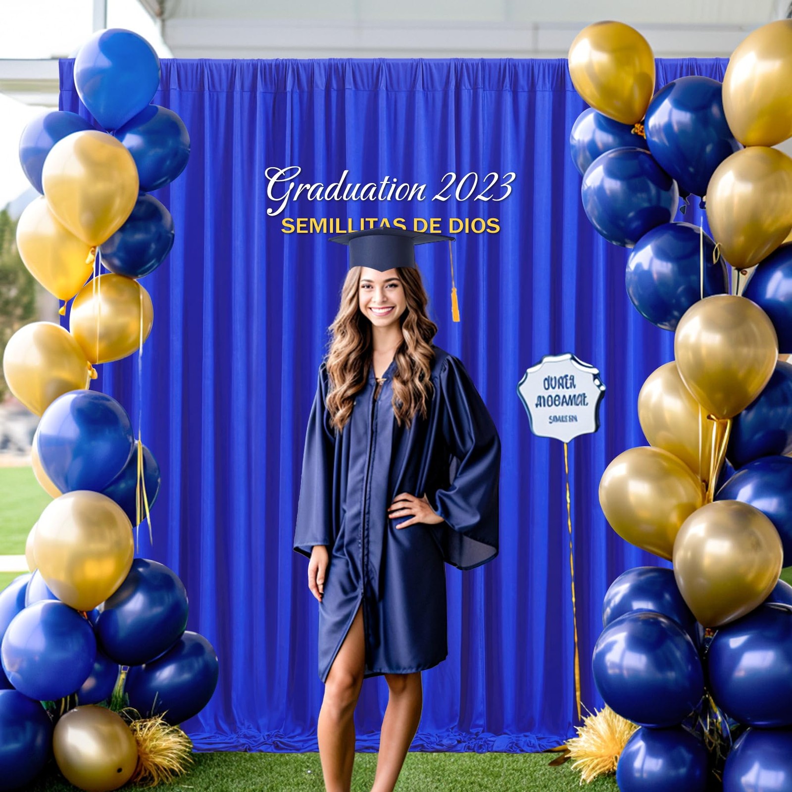 8x10FT Royal Blue Backdrop Curtains for Wedding Parties, Wrinkle Free Polyest…