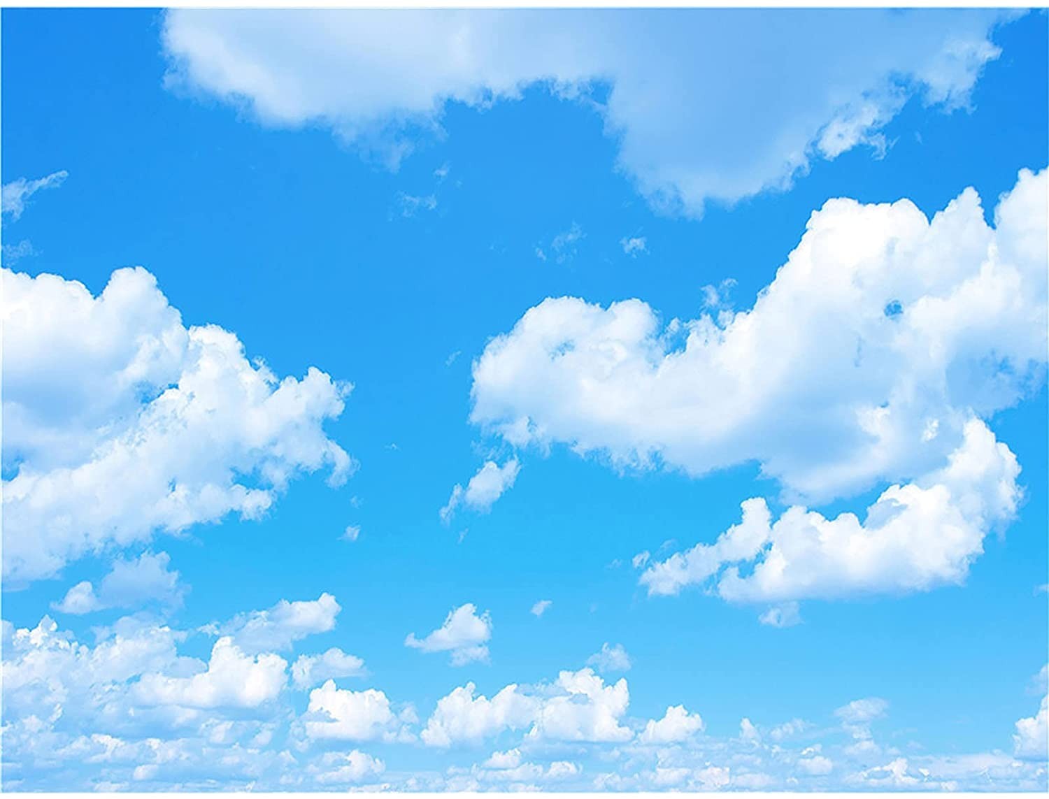 Vinyl 8X6FT Blue Sky White Clouds Photo Background Sunny 8x6ft, Blue,White