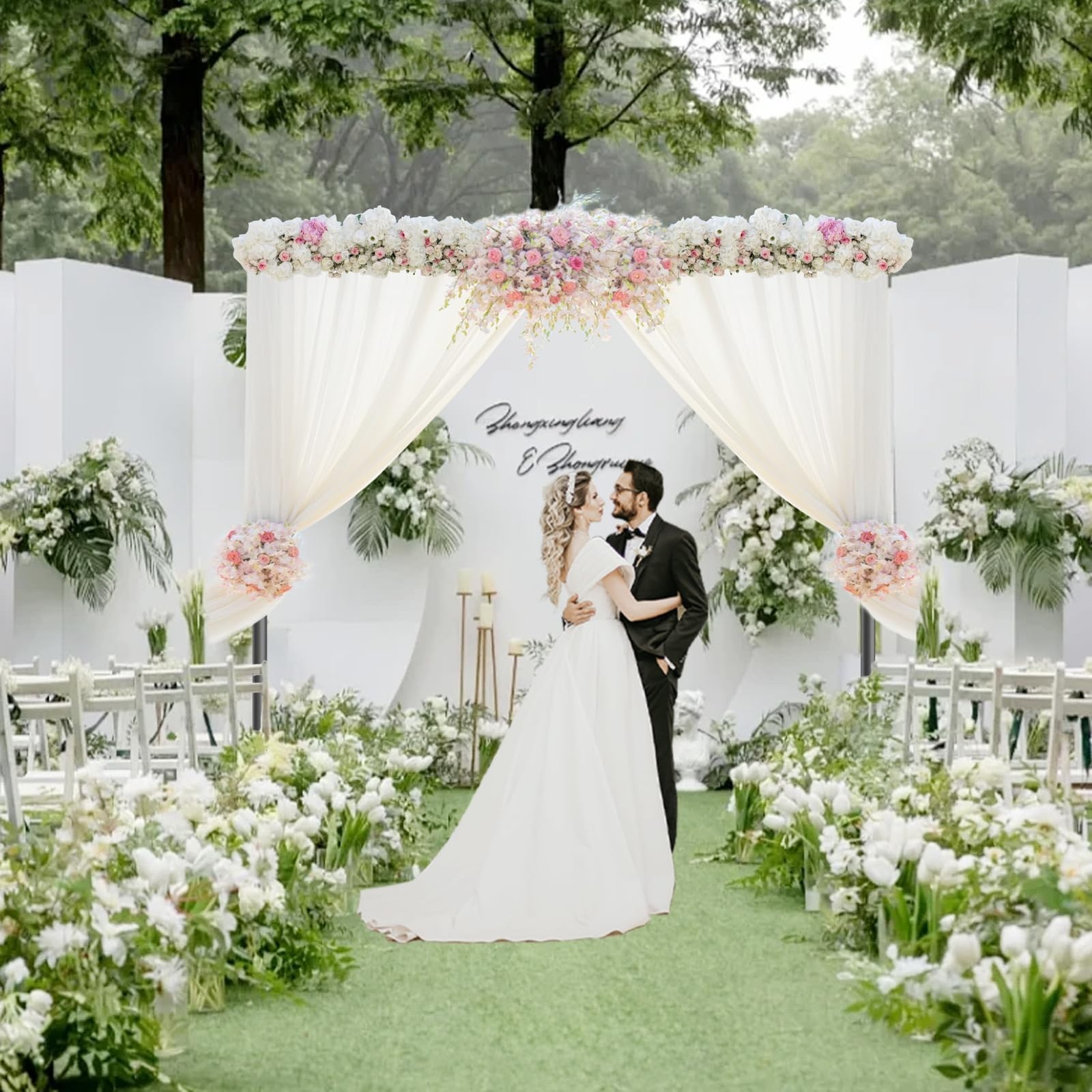 Pipe and Drape Backdrop Stand Kit, 10ftx10ft Heavy Duty Adjustable Photo Back…