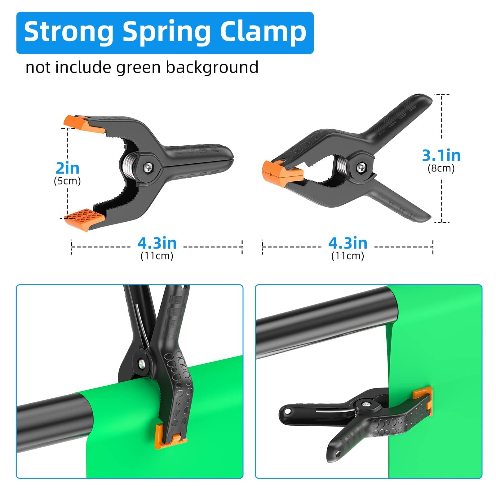 8.5 x 5ft Portable T-Shape Backdrop Stand Kit with Adjustable Frame, 4 Spring…