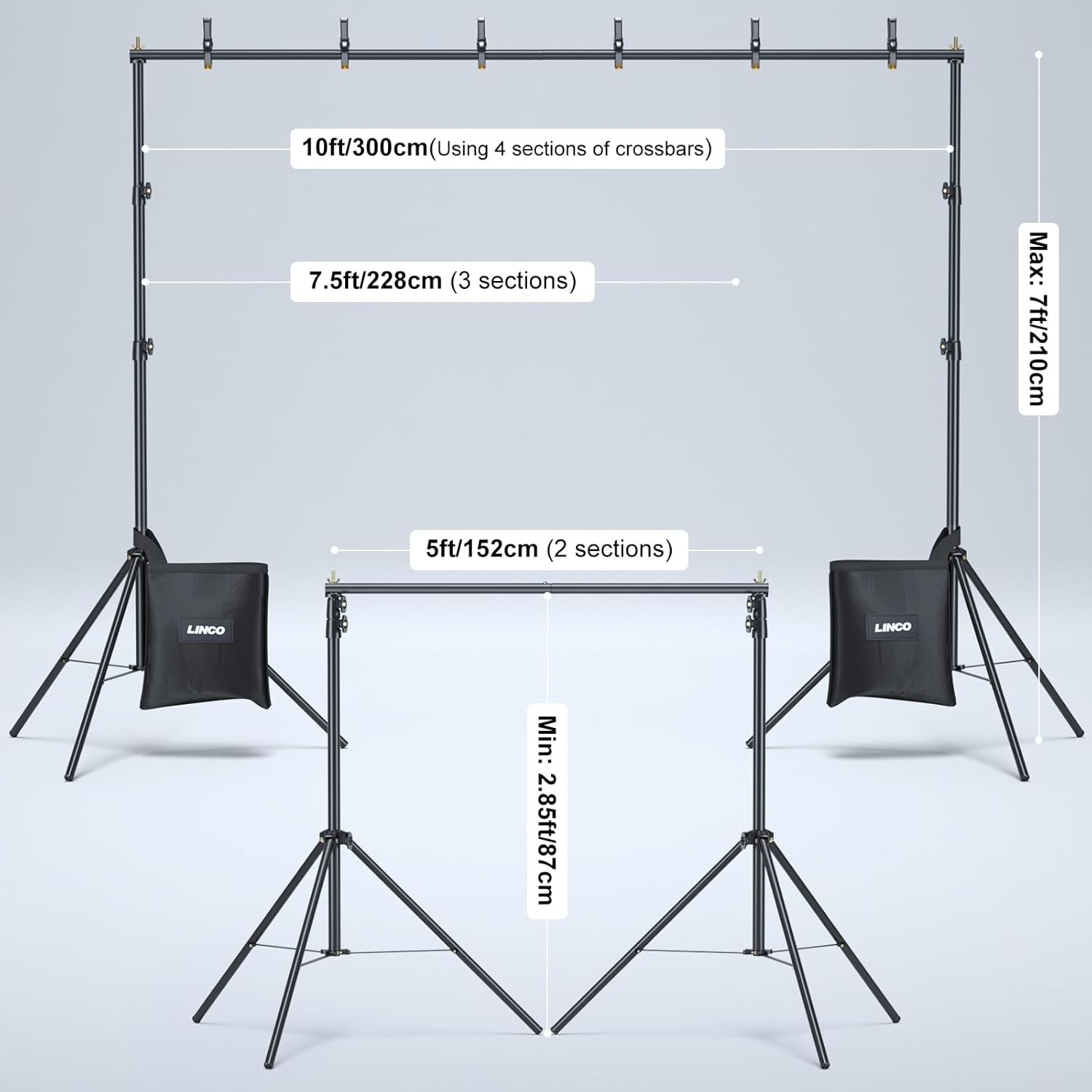 LINCO Lincostore Backdrop Stand for Parties Kit 10×7 ft Adjustable Back Drop Pho