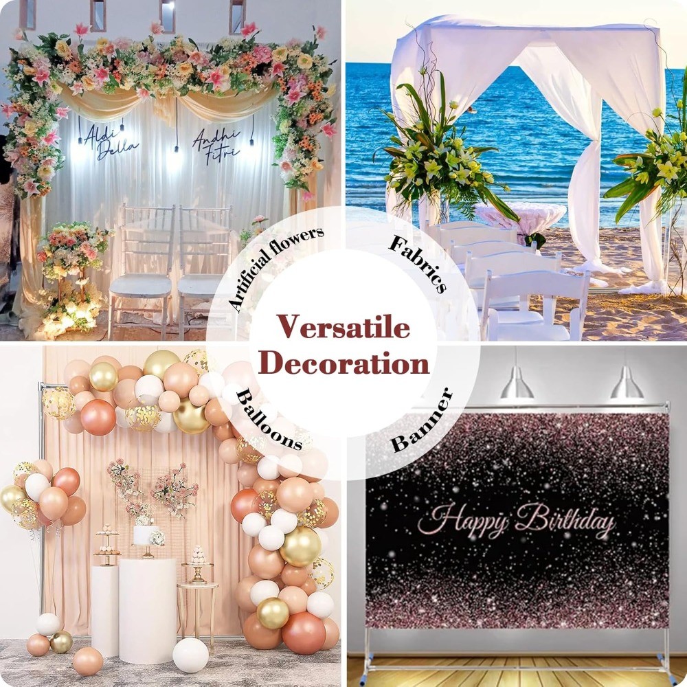 7FT Metal Arch Backdrop Stand, 6FT Wide Wedding Arch Frame for Decorations