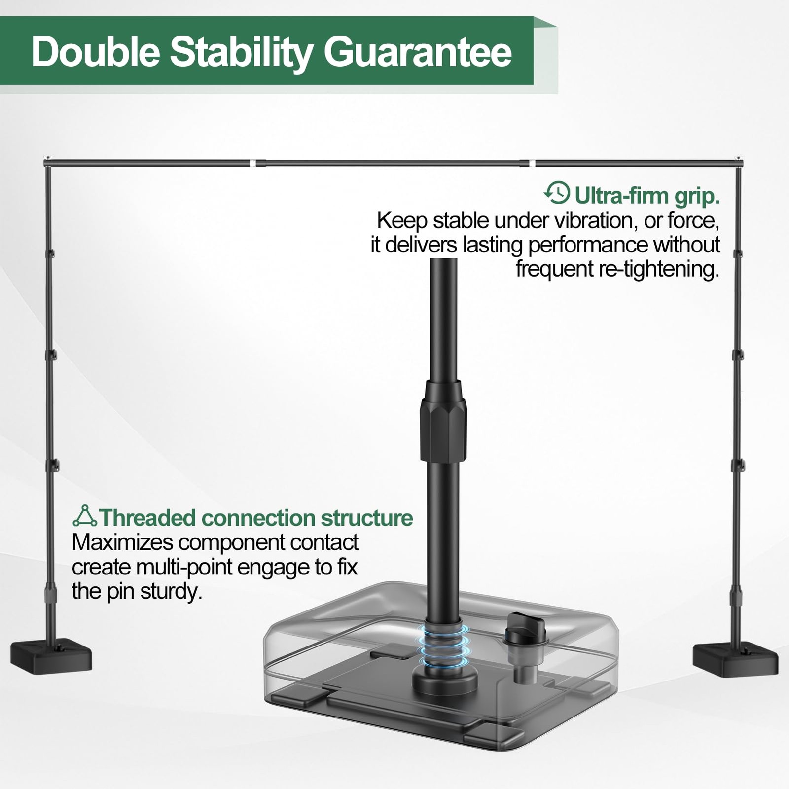 Backdrop Stand with Heavy Duty Water Tank Base 8.5x10ft Adjustable Metal Phot…