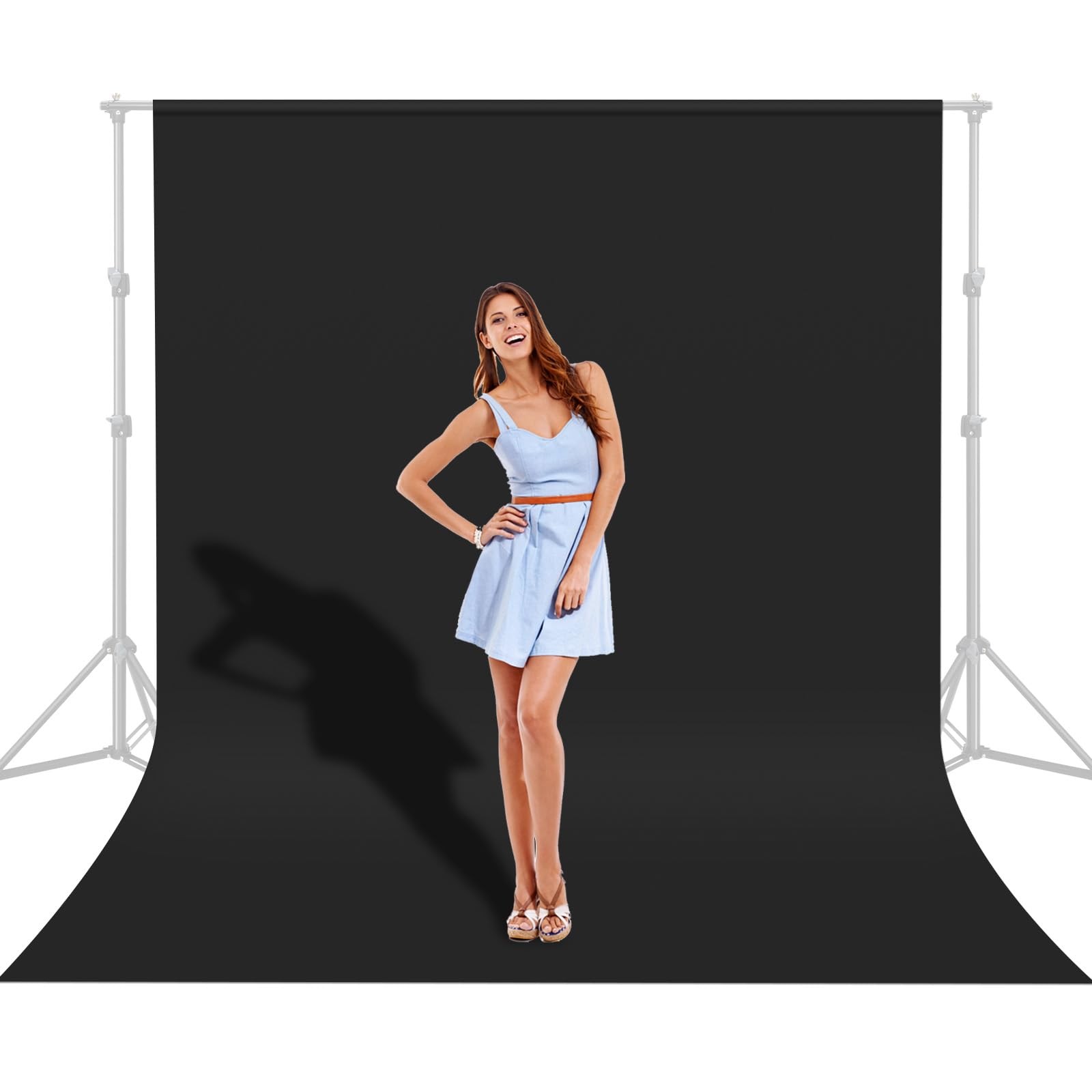 Black Backdrop 10x10FT, Black Photo Backdrops for Photoshoot, Chromakey Polye…