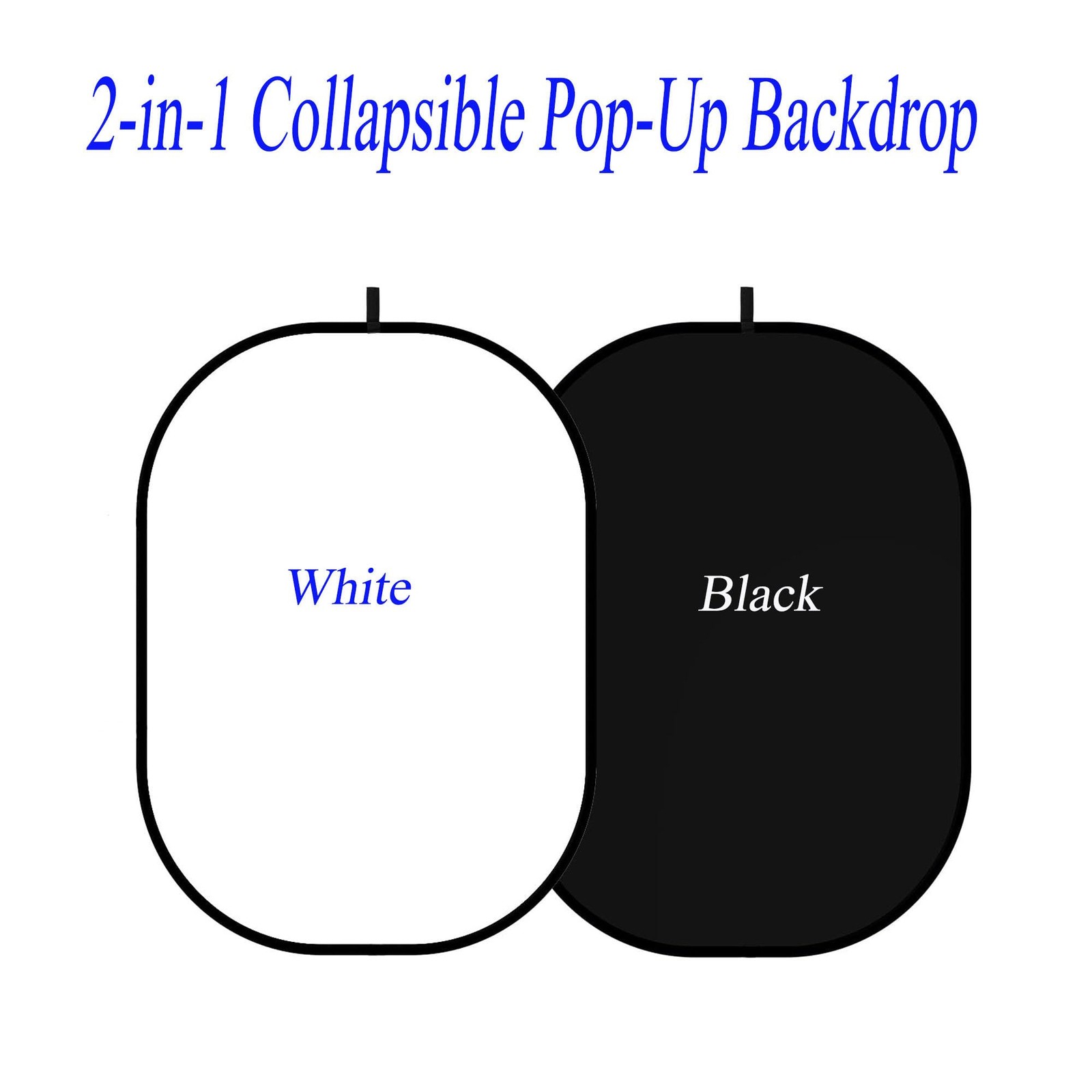 3.3x5ft/1×1.5m Chromakey Black White Backdrop with 6.23ft Stand, 2-in-1 Black…