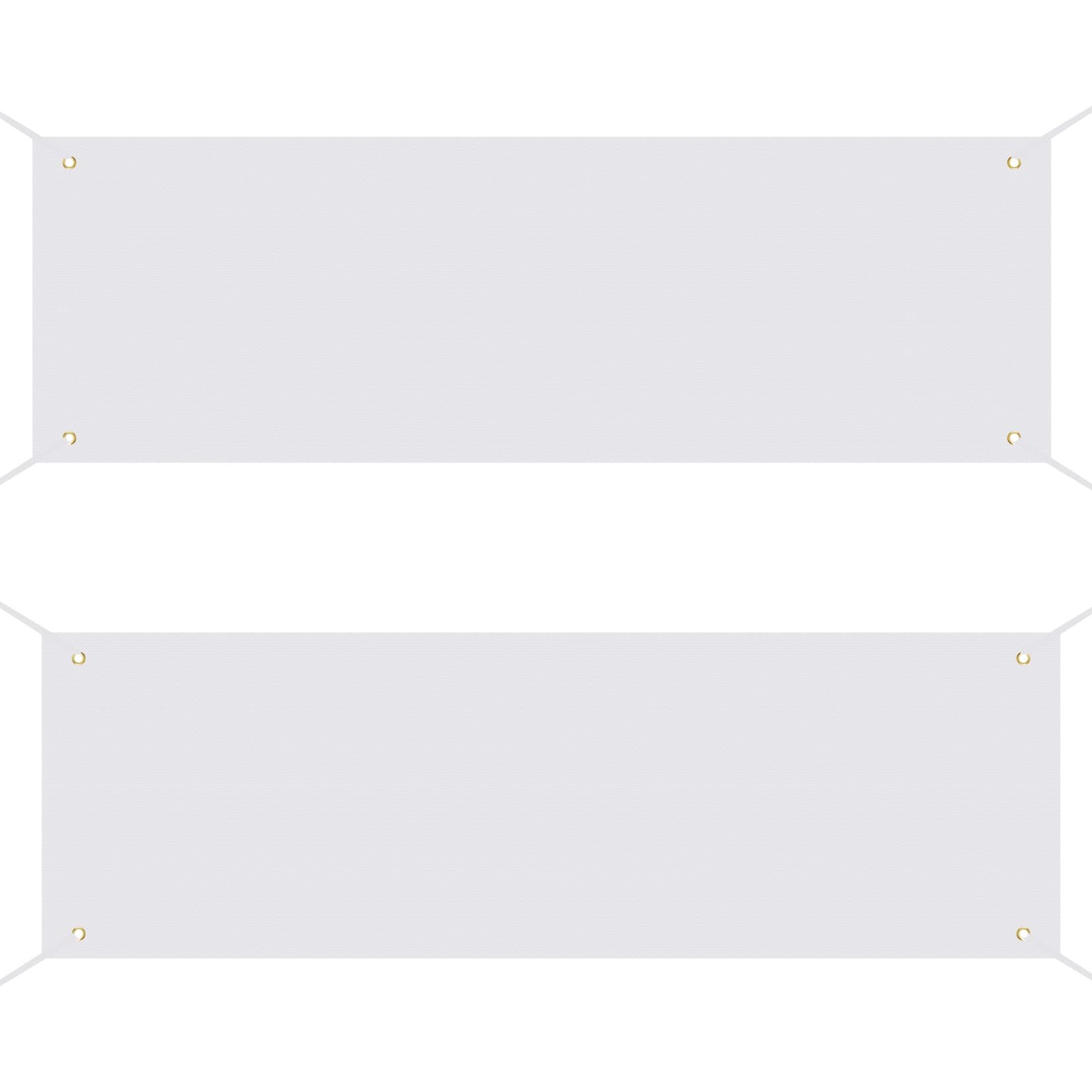 2 Pack Large Blank Banners, 2 x 6 Feet Polyester Oxford Cloth White Banner wi…