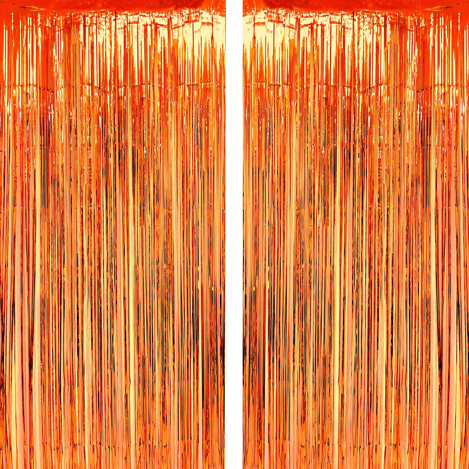 Orange Party Tinsel Foil Fringe Curtains Fall Halloween Birthday Photo Booth