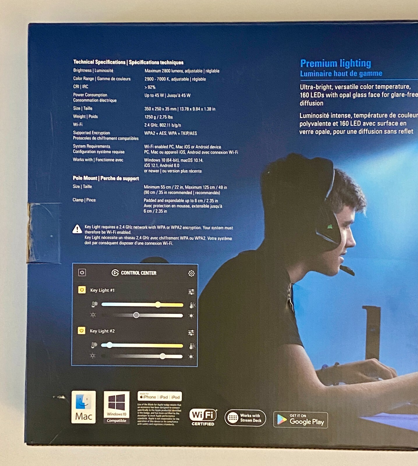 New Elgato Key Light Professional Studio LED Panel 2800 Lumens Color Adjustable