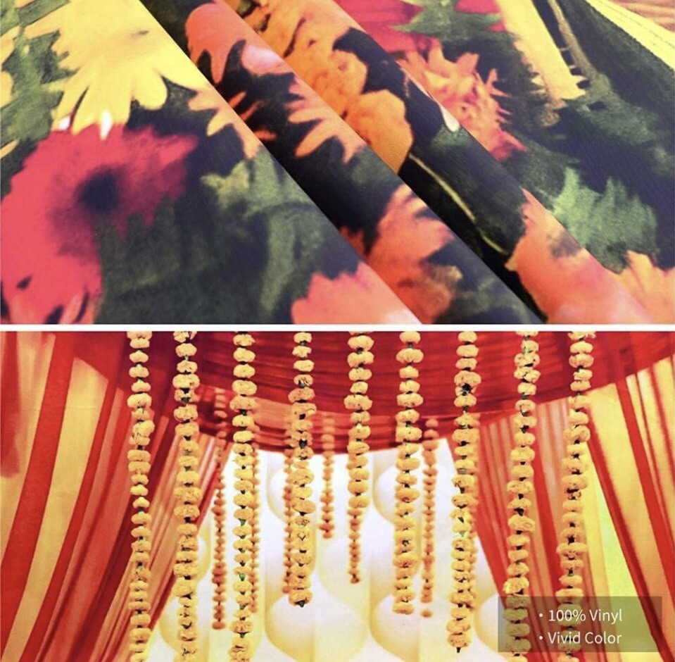 Vibrant Indian Floral Wedding Backdrop -7x6ft- Perfect for Celebrations.
