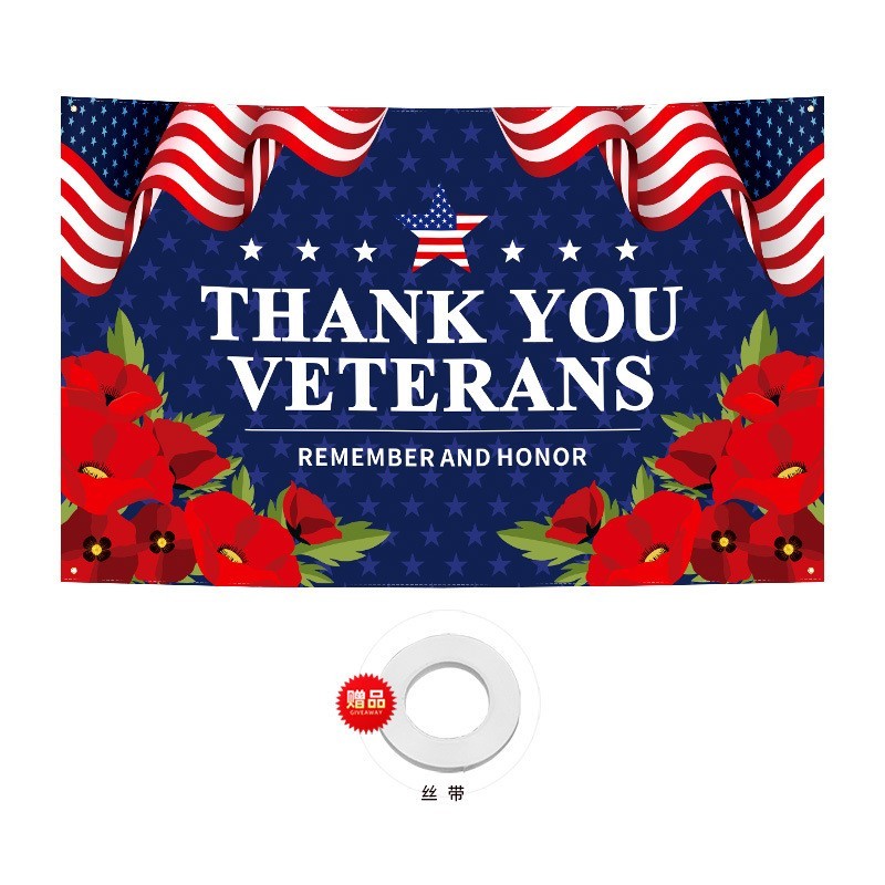 Custom Banner Backdrop Cloth for US Veterans Day Decorations 180*115cm