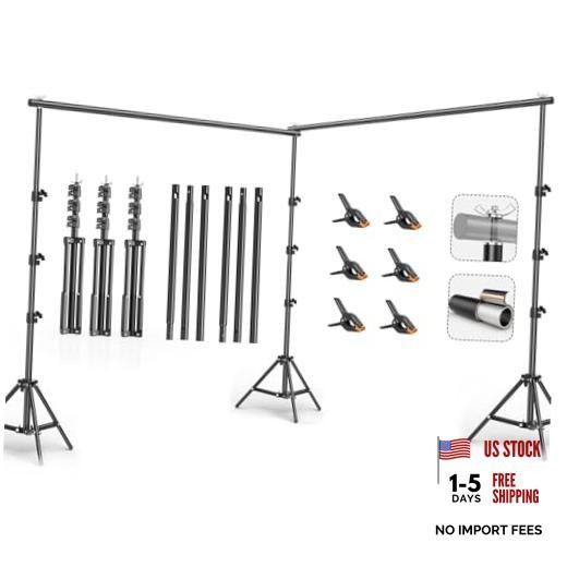 10x20FT Backdrop Support Stand for Photography，Adjustable Width & Length