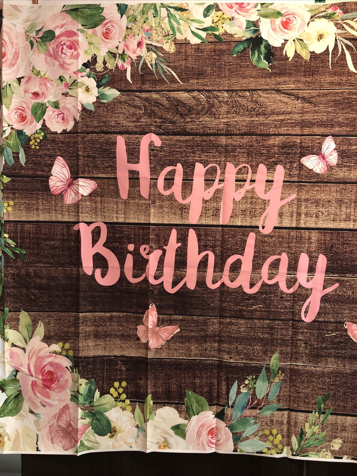 5×7 Ft Unicorn Happy Birthday Party Photo Backdrop Banner Pink Rose Butterfly