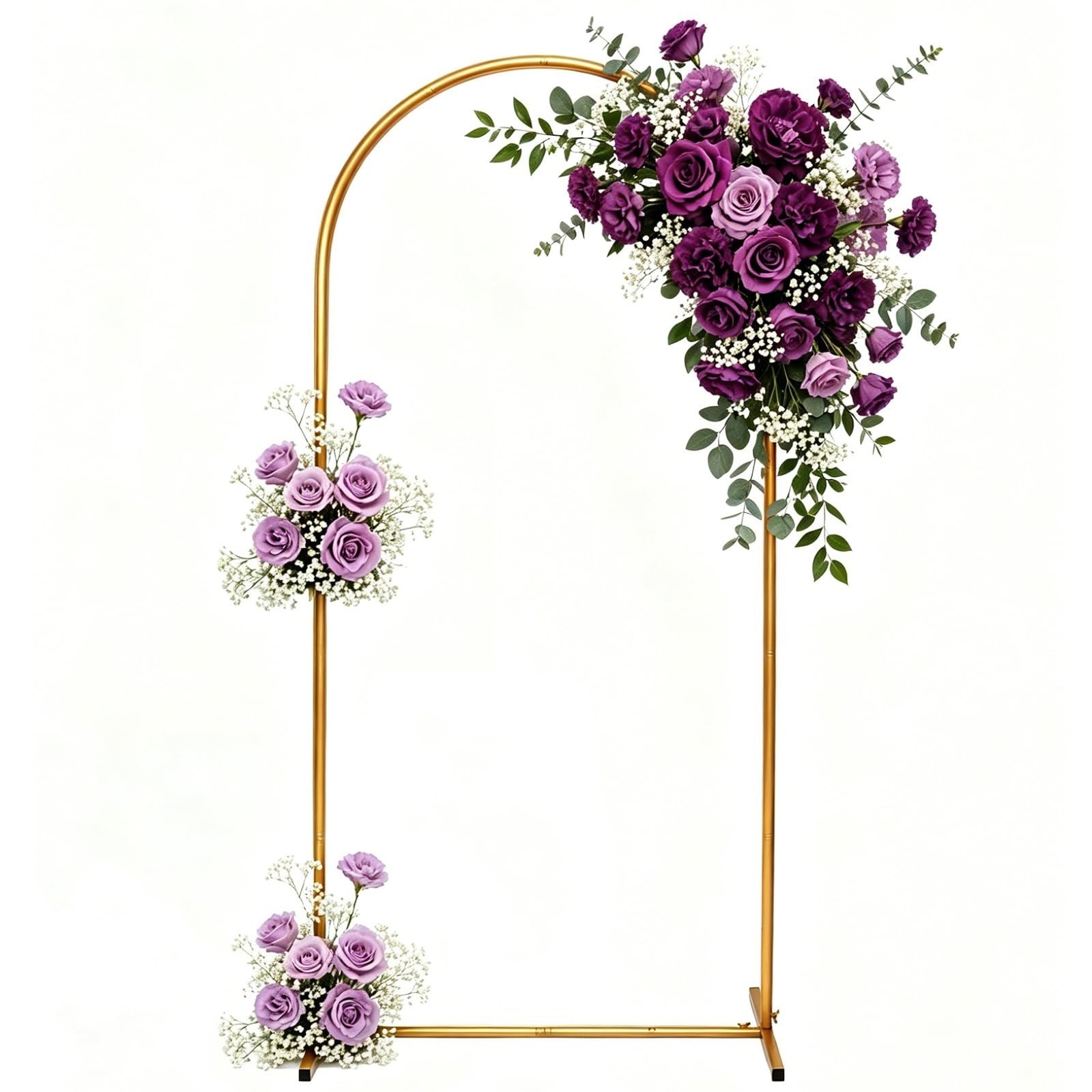 6.6 FT Metal Arch Stand – Gold Wedding Backdrop, Balloon Display for Parties, Ba