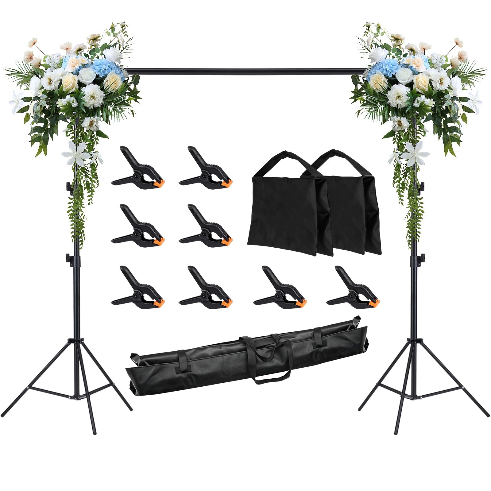 8x10ft Backdrop Stand Kit – Adjustable Photo Background Support System for Ph…