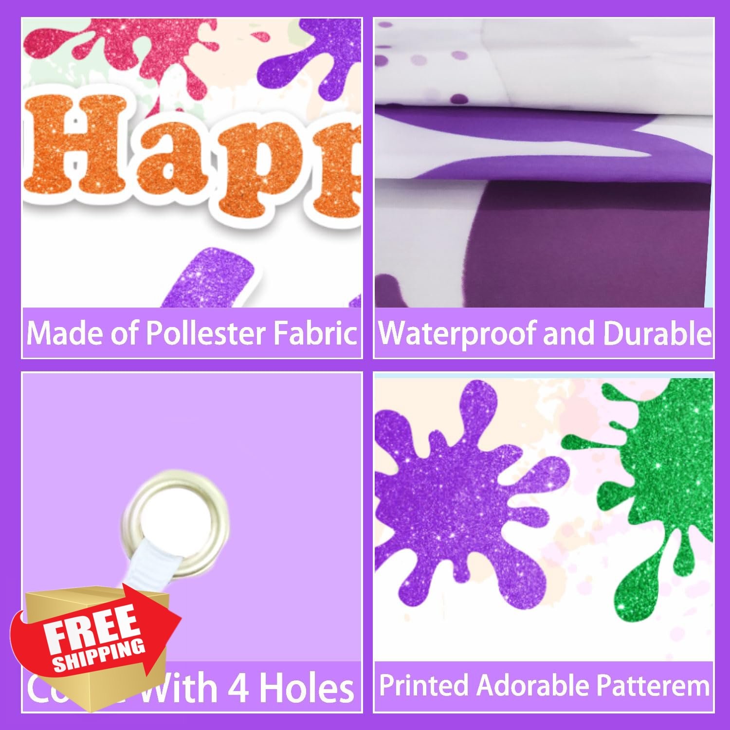 BECKTEN Art Paint Splash Birthday Backdrop H