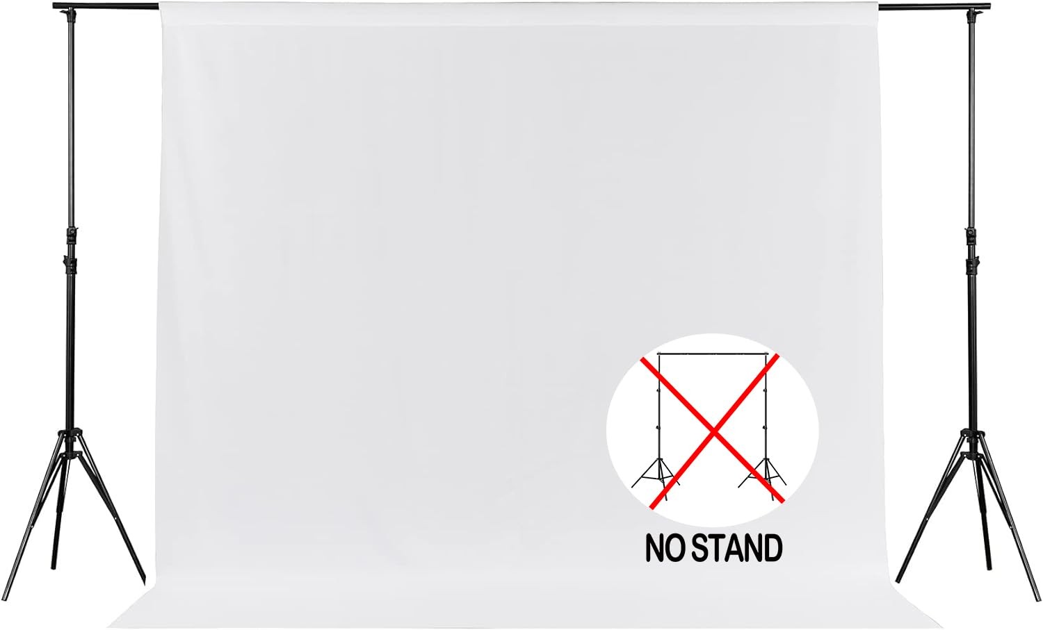 7x10Ft White Photography Backdrop Foldable Screen for Photoshoot Zoom Meeting