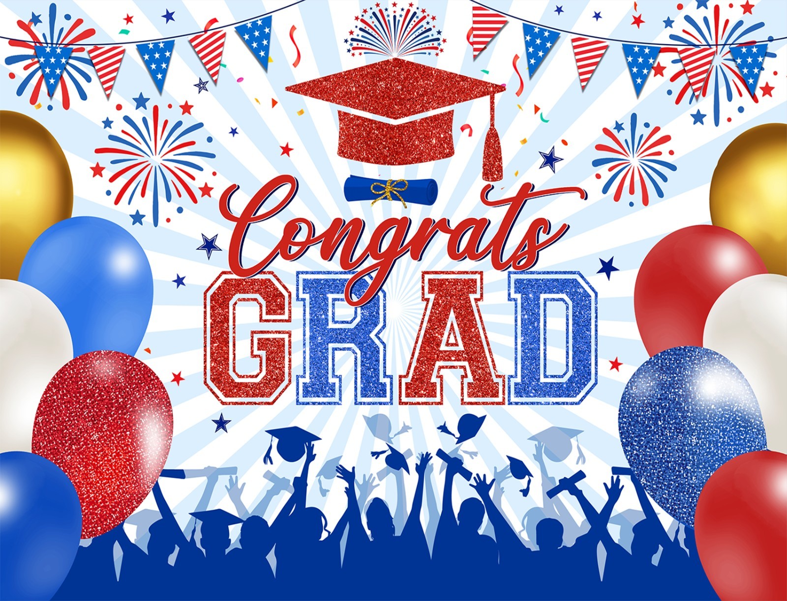10x8ft Class of 2026 Graduation Backdrop Banner Congrats Grad Photo Background