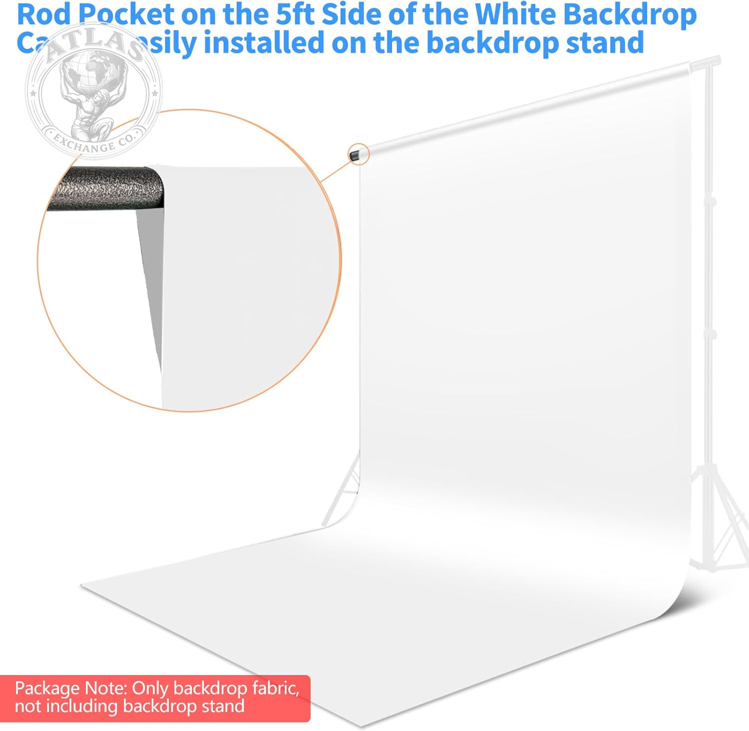HEMMOTOP Photo Backdrop Curtains, 5X7 Ft White Backdrop for Photoshoot, White Ph