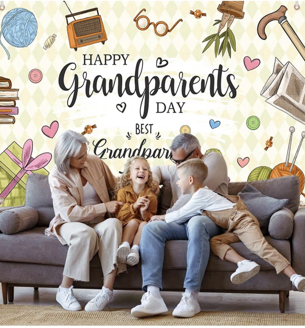 Happy Grandparents Day Banner – Extra Large, Back Ground Retro 5.9 X 3.6 Ft