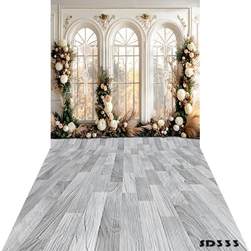 10’x20’CP Floral Window Fall Scenic Microfiber Fabric background backdrop SD333