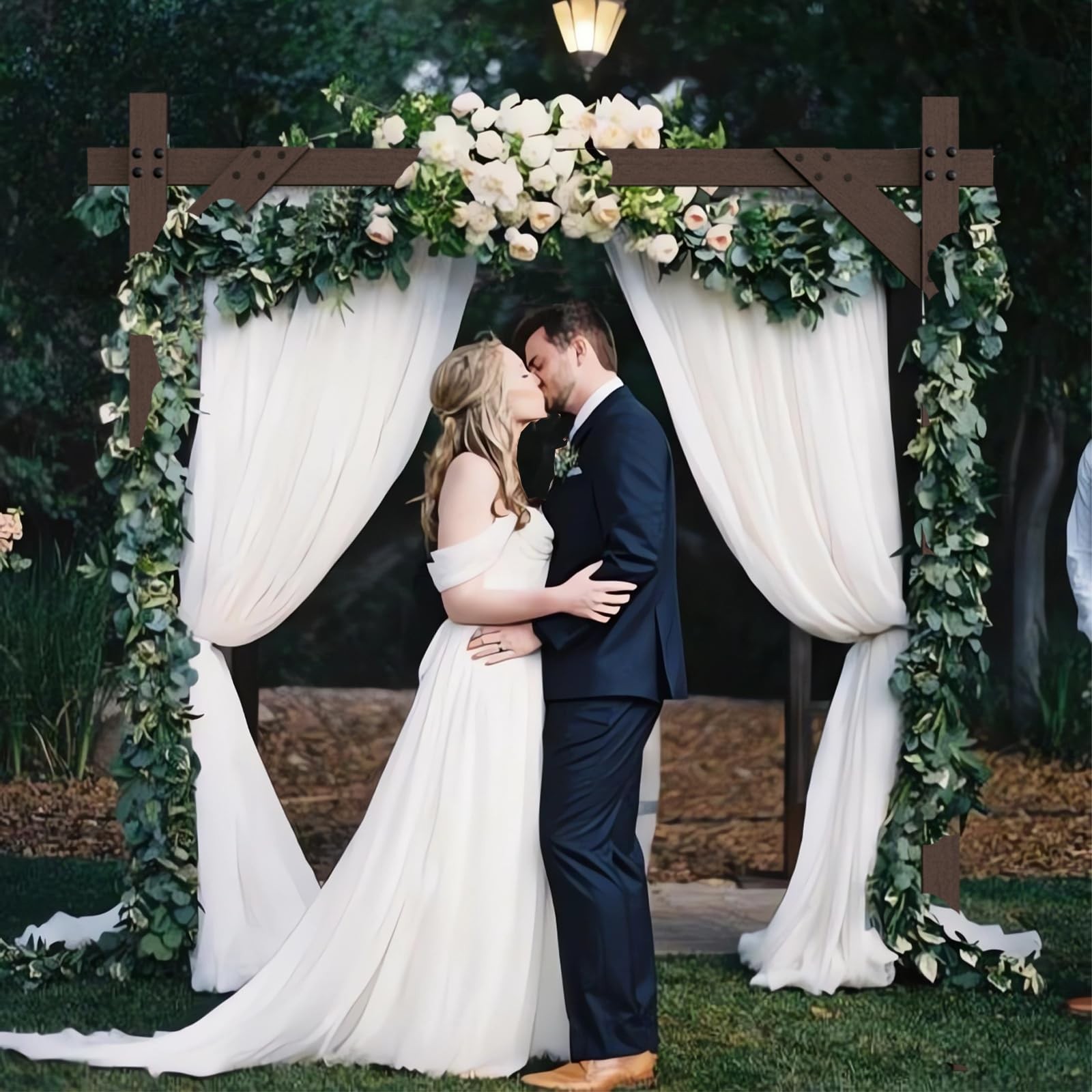 7.48FT Wooden Wedding Arch Frame Backdrop Stand, Square Wood Arch Stand Weddi…