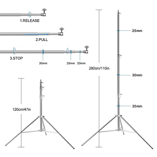Stainless Steel Backdrop Stand 9.5ftx10ft Photo Stand for 9.5x10ft Silver