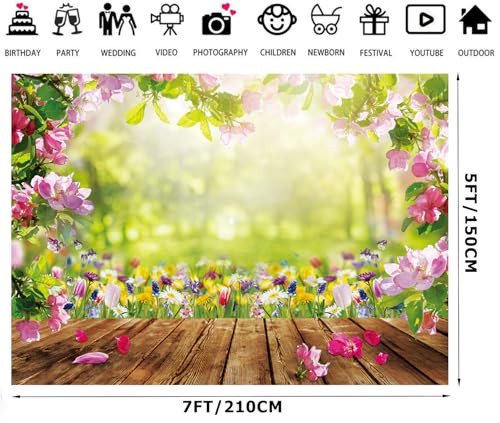 7x5FT Spring Backdrop Floral Backdrops for Photography Garden Photo Background