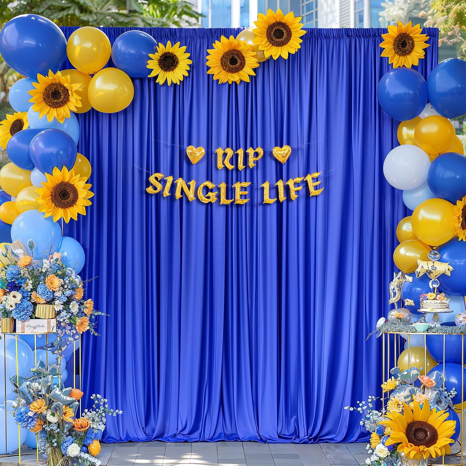 10x10ft Royal Blue Backdrop Curtains for Wedding Parties,Wrinkle Free Blue Cu…