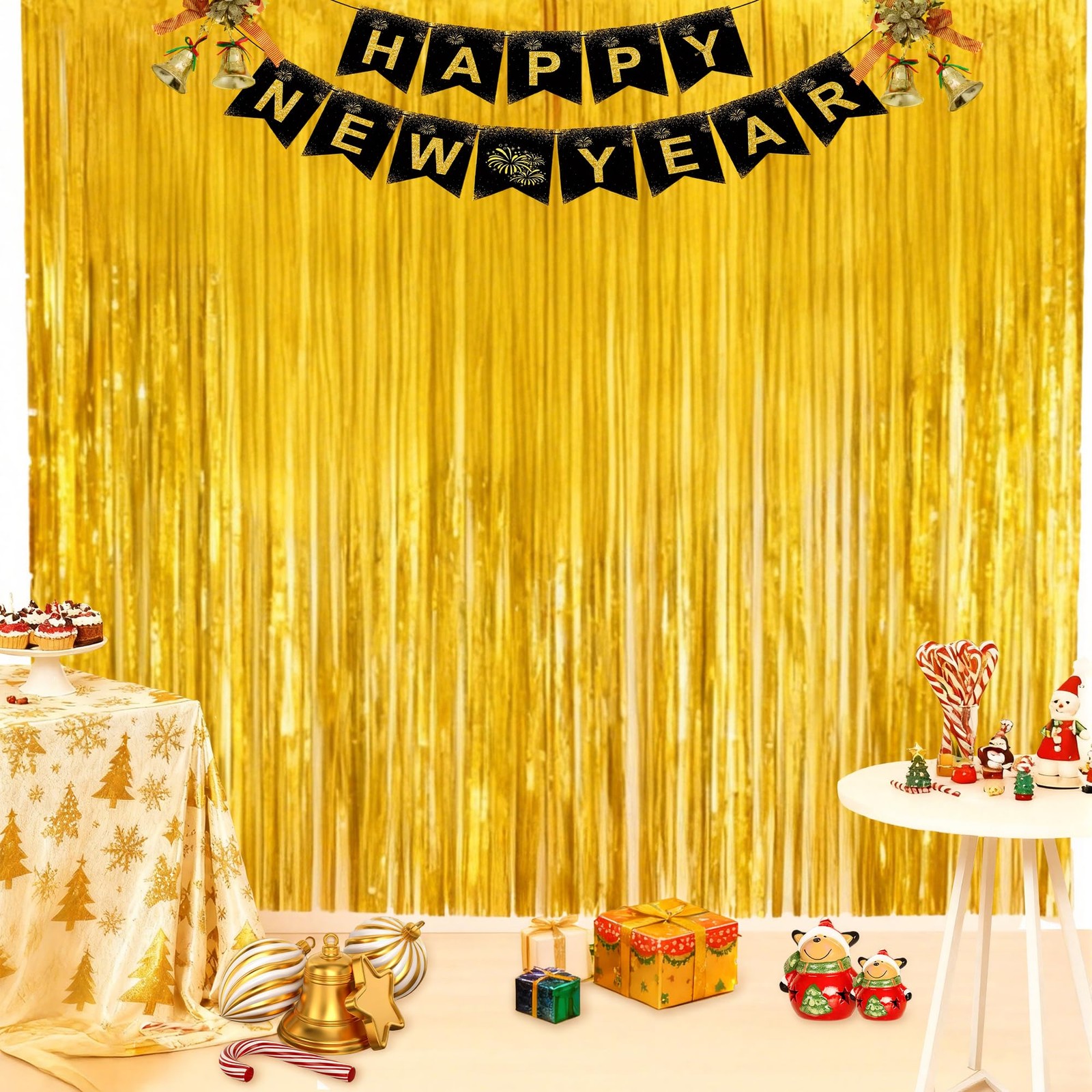 New Year Backdrop 2026 Decorations Party Supplies Wall Door Banner Photo Prop