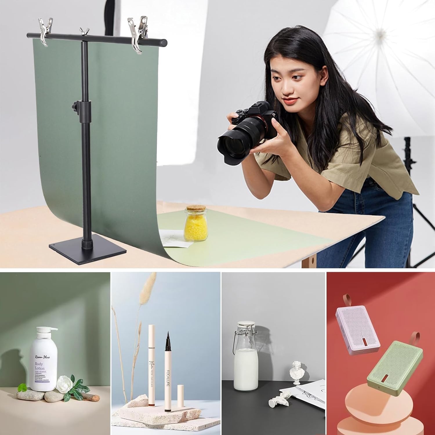 Photography Backdrops Small Product Background: Flat Lay Seamless Paper Props –