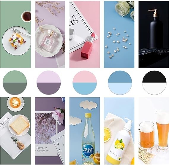 5 pcs – 34″ x 22″ Reversible Morandi Product Photography Background Paper