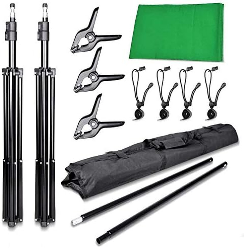 Photo Background Support System with Backdrop Stand Kit, 100% Pure Muslin 6.5 Ft