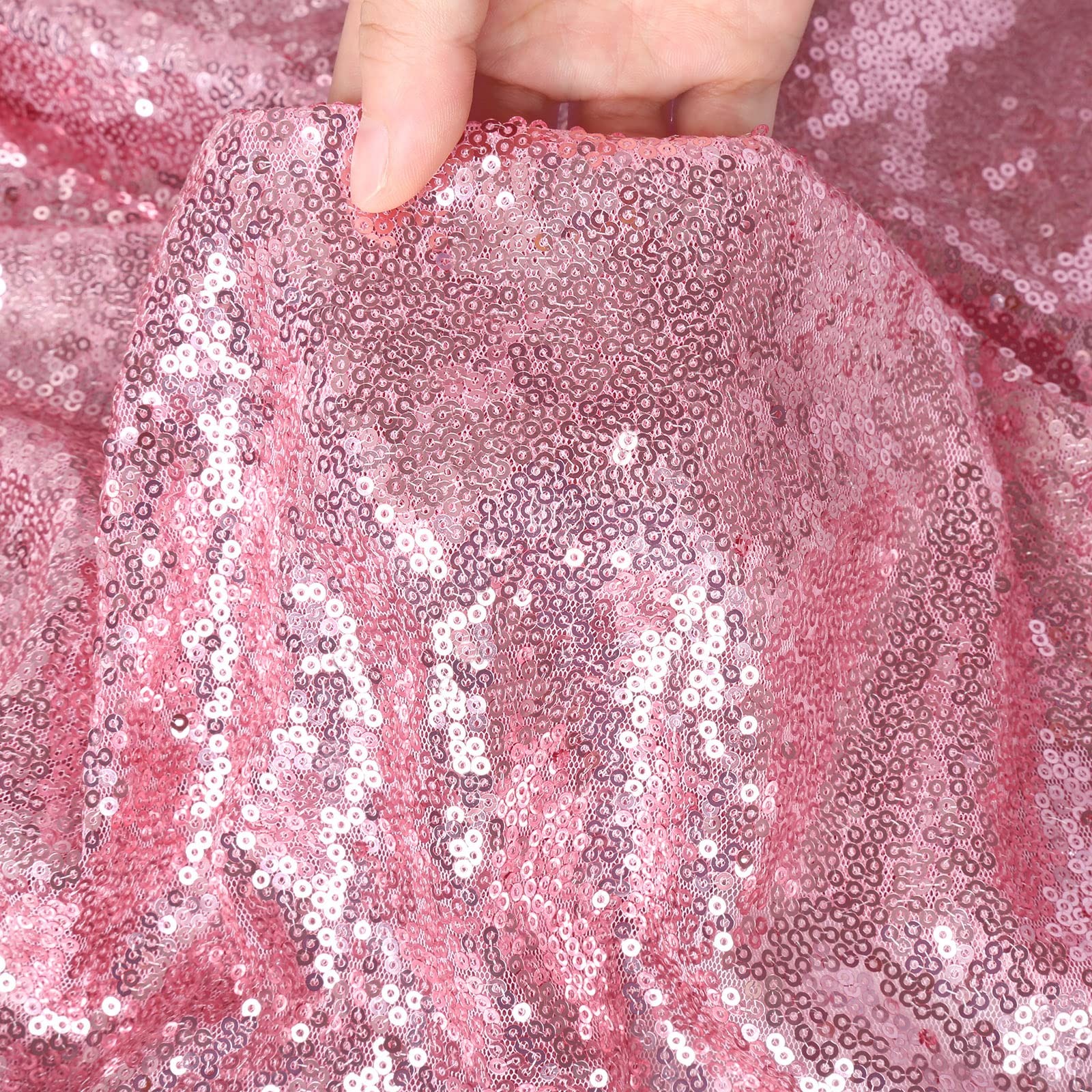 Pink Sequin Backdrop Curtains Fuchsia Glitter 2 Panels Photo Backdrop 2x8ft