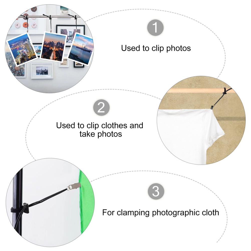 12Pcs Reusable Nylon Background Clips Strong Black Cloth Holder