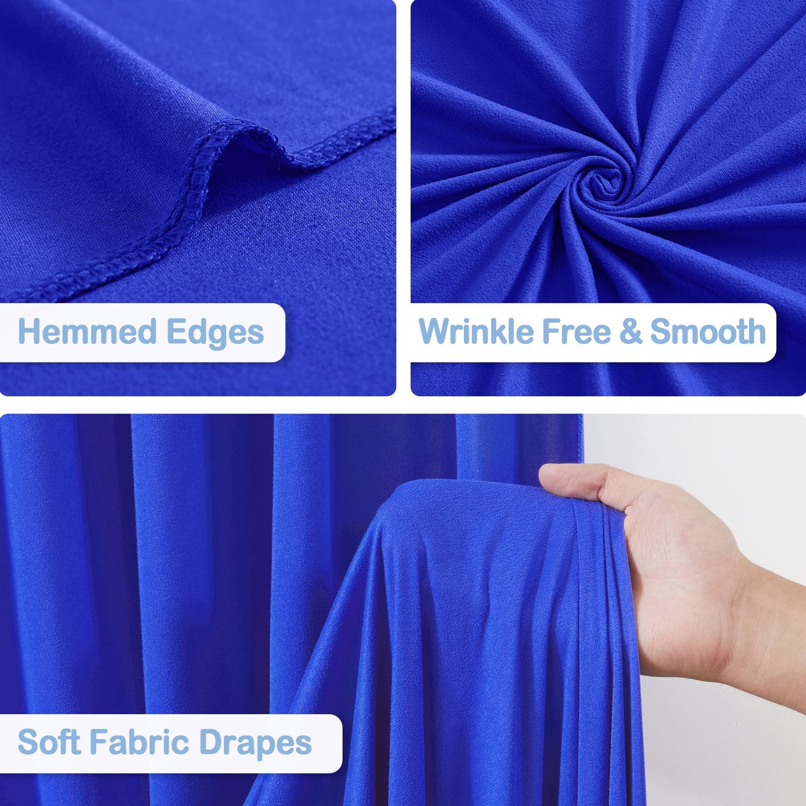10 Panels Royal Blue Backdrop Curtains – W4′ x H10′(10 panels),