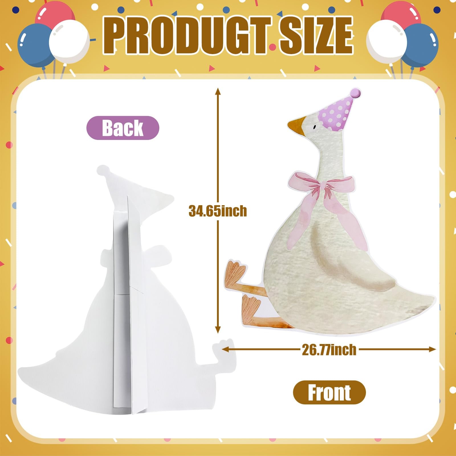 Pink Silly Goose Birthday Party Backdrop Decorations Baby Baptism Photo Prop