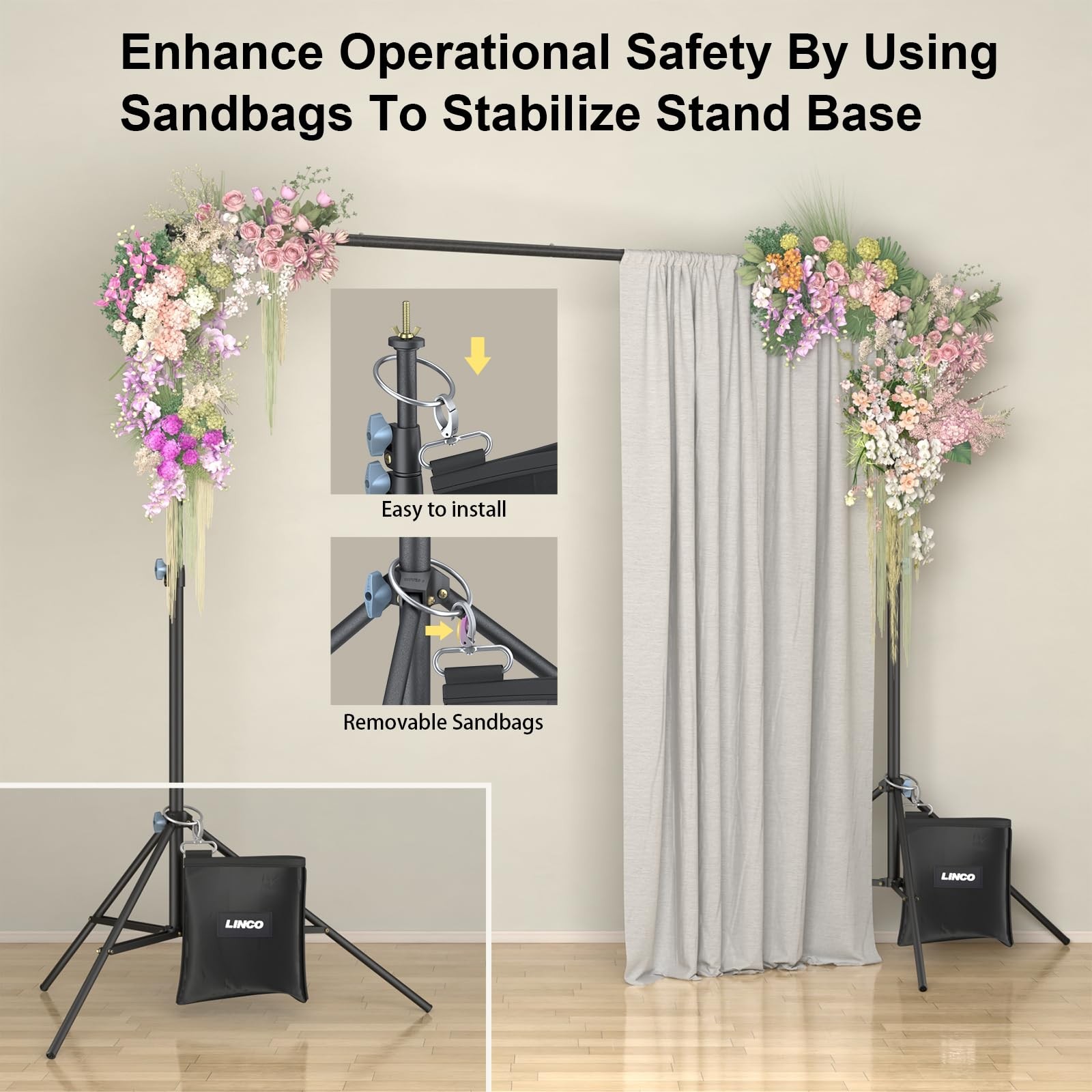 LINCO Lincostore 9×10 ft Photography Photo Backdrop Stand Background Support Sys