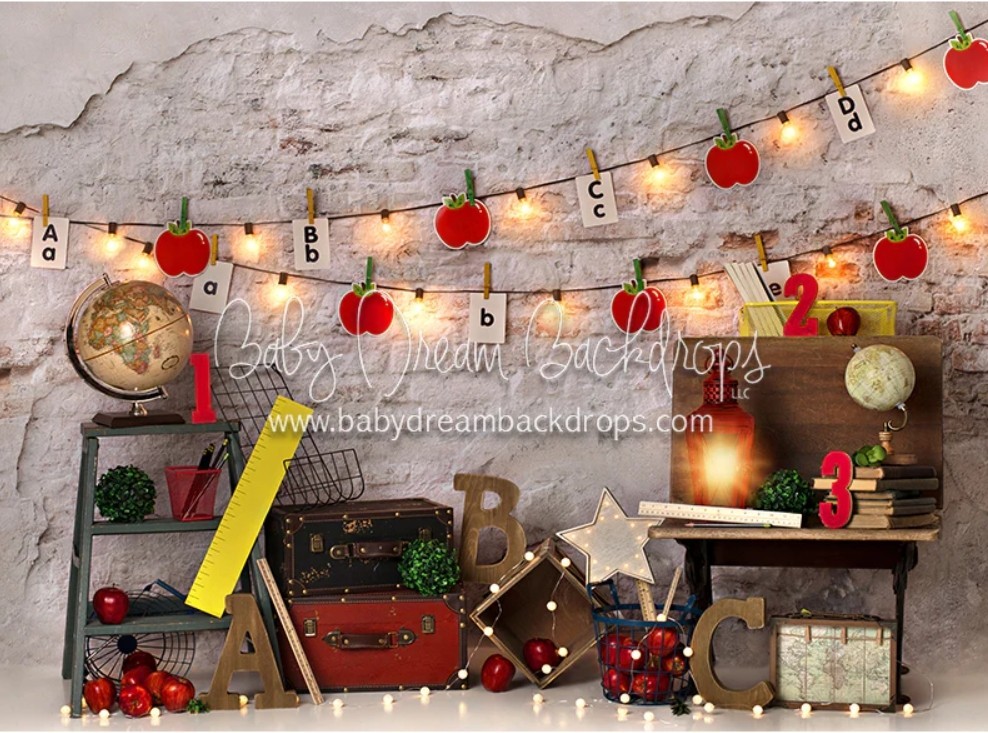 Baby Dream backdrop – First Day of School 60×80 Bundle (Backdrop + Props)
