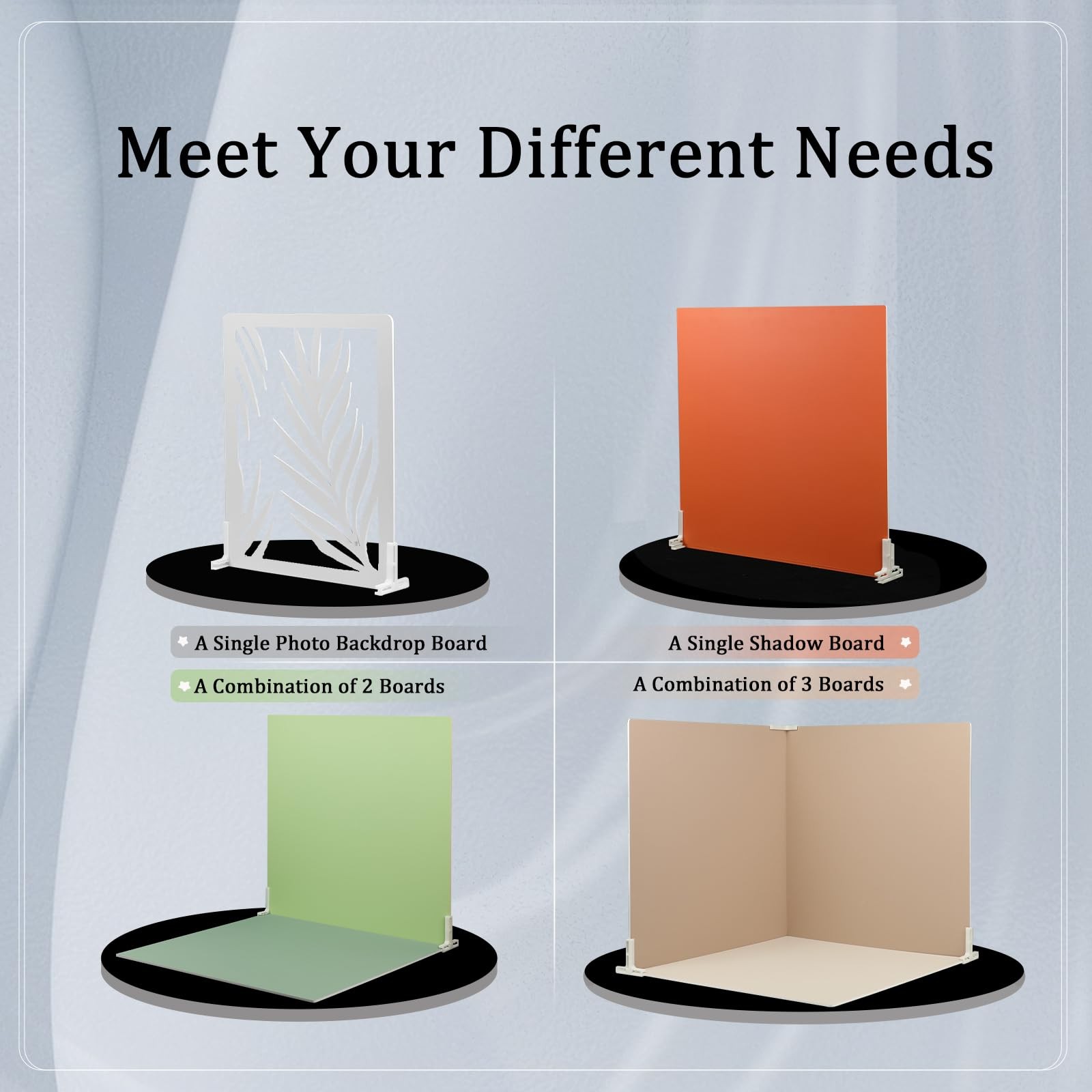 4 PCS Universal TStand For 5MM Backdrop Board Adjustable Photo Bracket