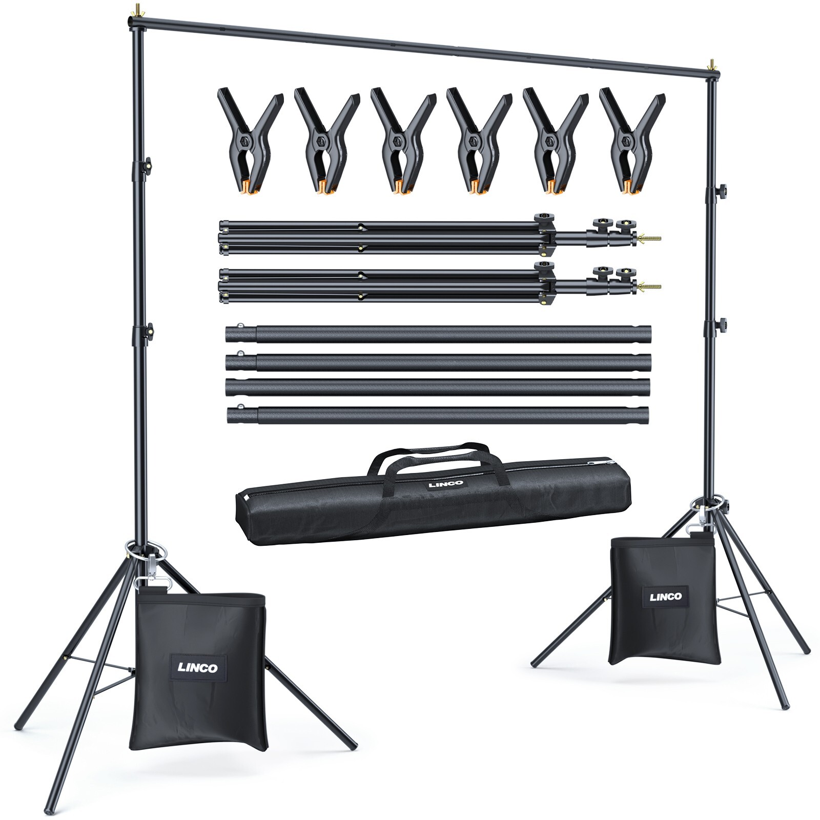 LINCO Backdrop Stand for Parties Kit 10×7 ft Studio Background Support System