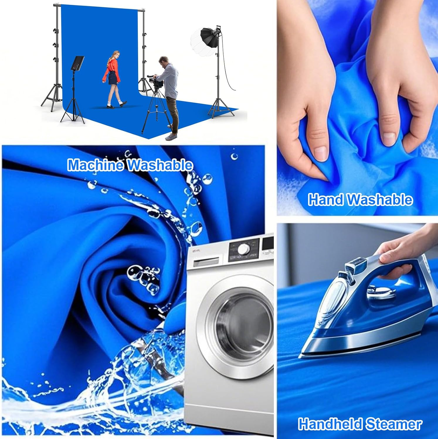 10X20Ft Blue Chromakey Backdrop for Photography,Blue Screen for Product Portrait