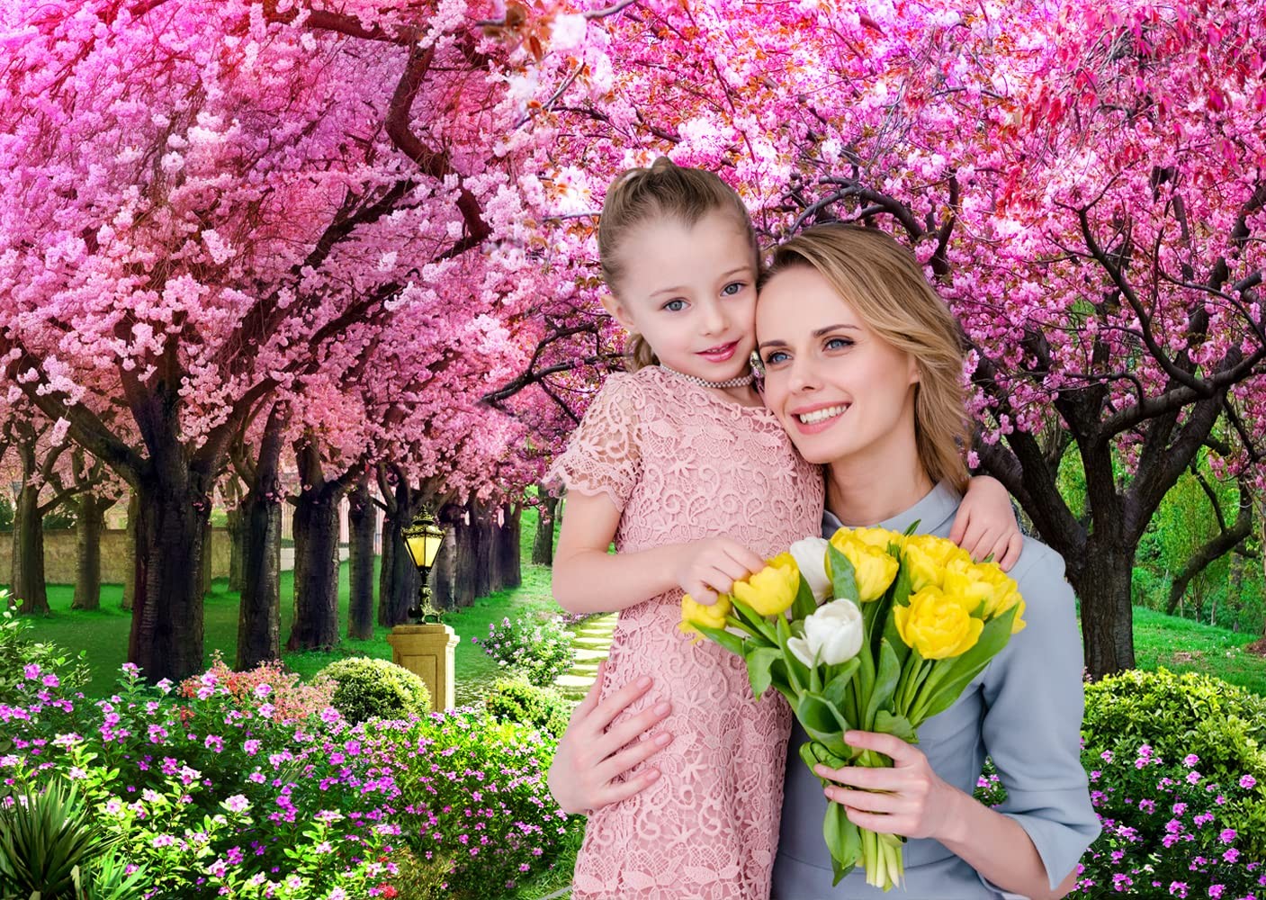 7x5FT Spring Backdrop Garden Landscape Scenery Photography Background Banner