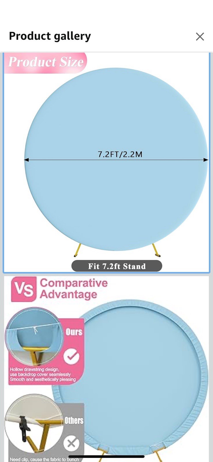 7.2 Feet Round, Backdrop, Cover Arch Cover With Buckles Circle Balloon Arch