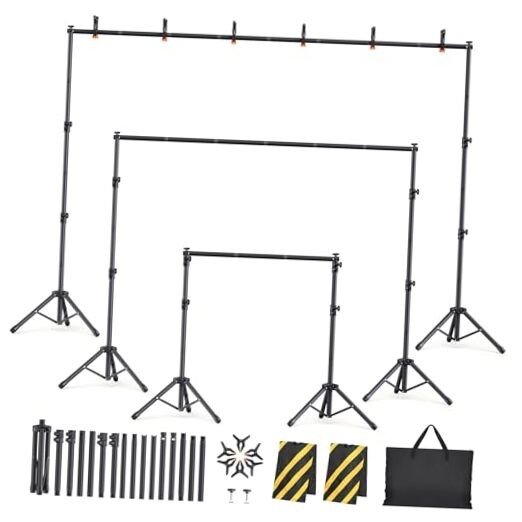 Backdrop Stand Kit – 6 Widths Adjustable Background Stand for Parties 10×7.5ft