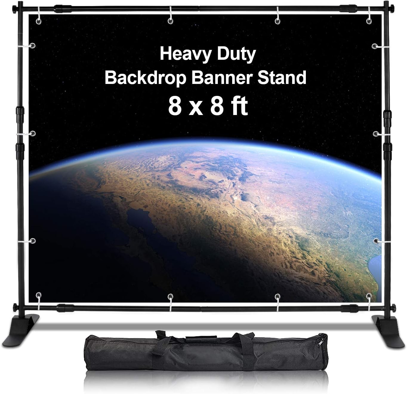 10 x 8 ft Heavy Duty Backdrop Banner Stand Kit Adjustable Photography Background