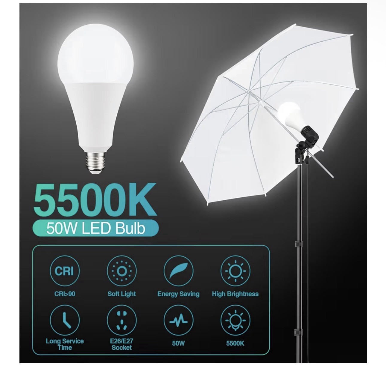 EMART 8.5 x 10 ft Backdrop Support System, Professional Photography Lighting Kit