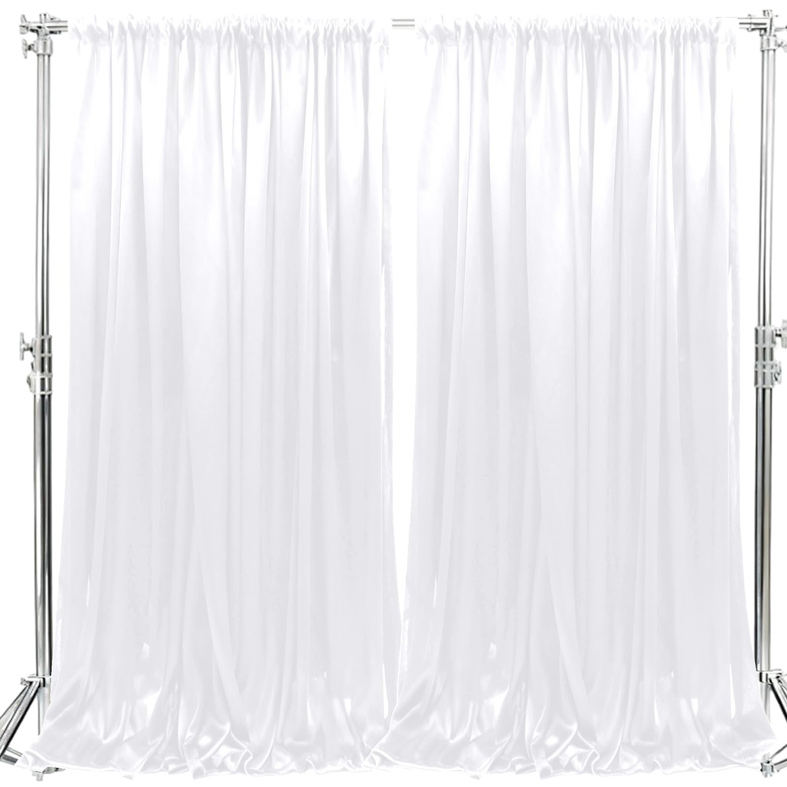 2 PCS 10×10 Ft Photo Stage Backdrop Panels Curtains Drapes Photography White
